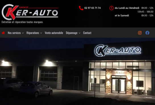 Garage Ker Auto, site internet créé par Akaleya, Jura