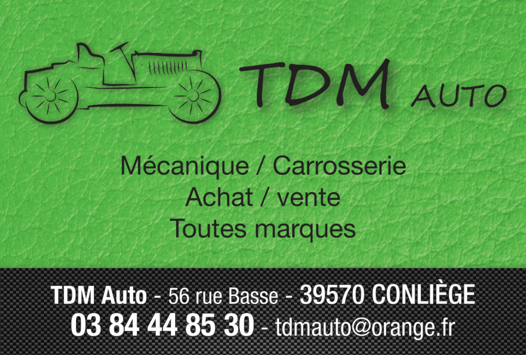 TDM Auto - carte de visite, logo réalisé par Akaleya graphiste Jura