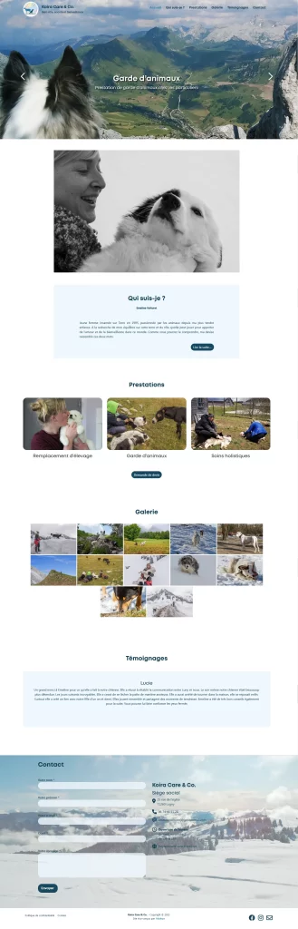 Koira Care and Co, site vitrine créé par Akaleya, Web et Print