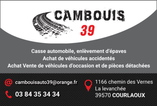 Carte de visite et flyer réalisé pour Cambouis 39